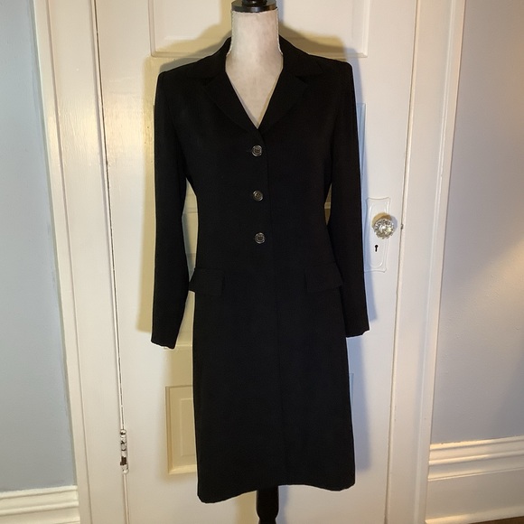 Vintage Danny & Nicole NY Women's Long Black Jacket and Dress XS - S 3 Button - Picture 2 of 16